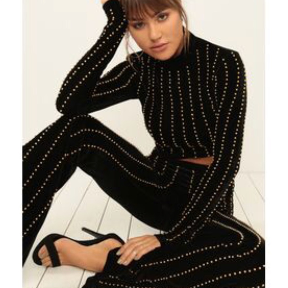 Velvet two piece pants set